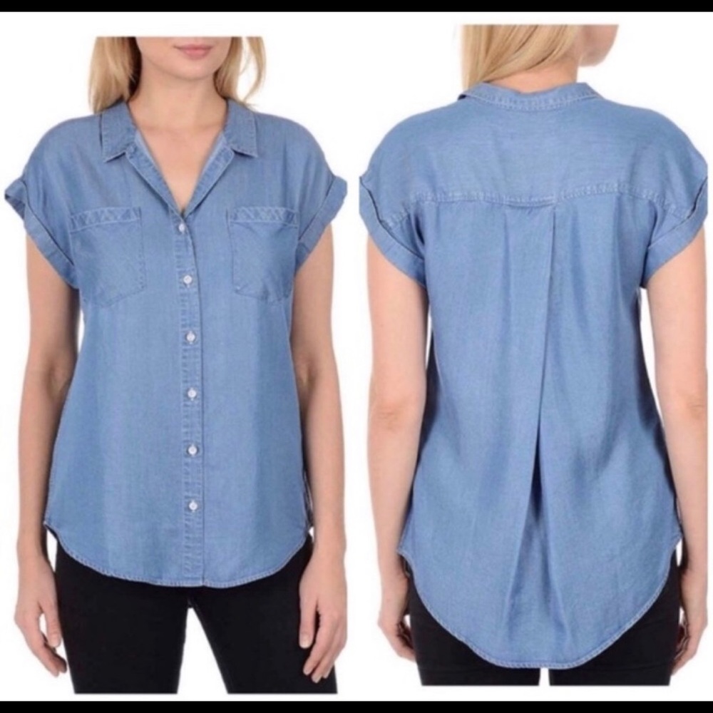 Light denim button up